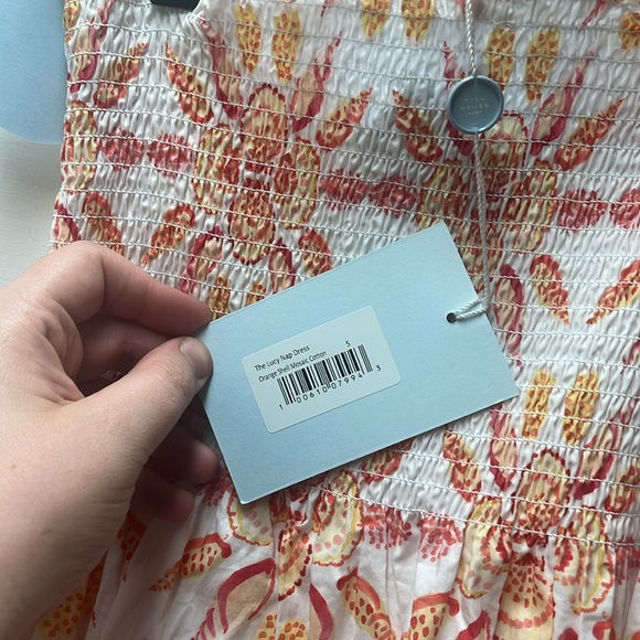 Hill House Orange Shell Mosaic Cotton Lucy Nap Dress- S - Picture 6 of 7